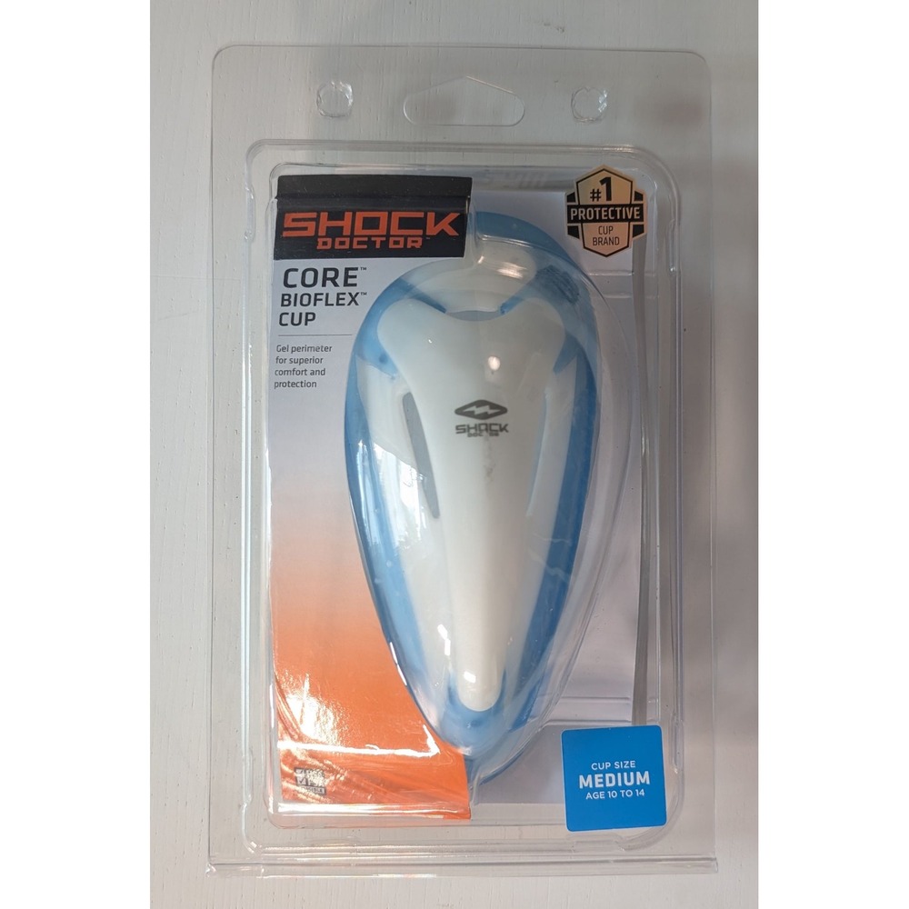 Shock Doctor Core BioFlex Cup Medium Age 10-14 Blue White Protective Gear